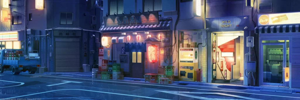 Urban Night Scene Digital Art 1080p Wallpaper