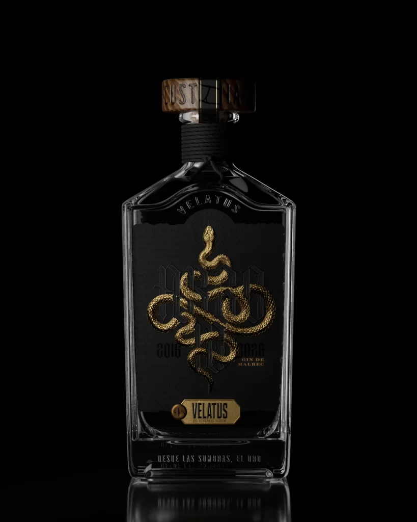 Velatus Gin de Malbec Clear Glass Packaging