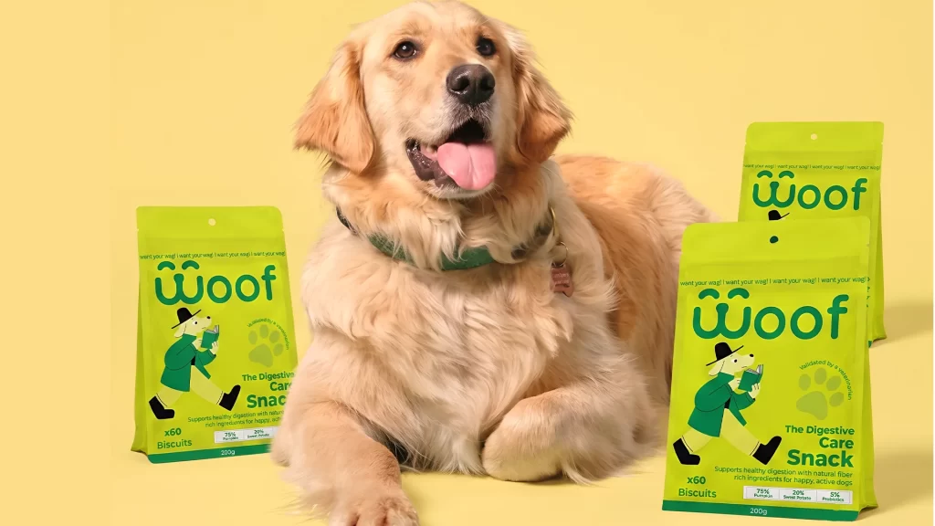 Woof Digestive Care Snack Packaging