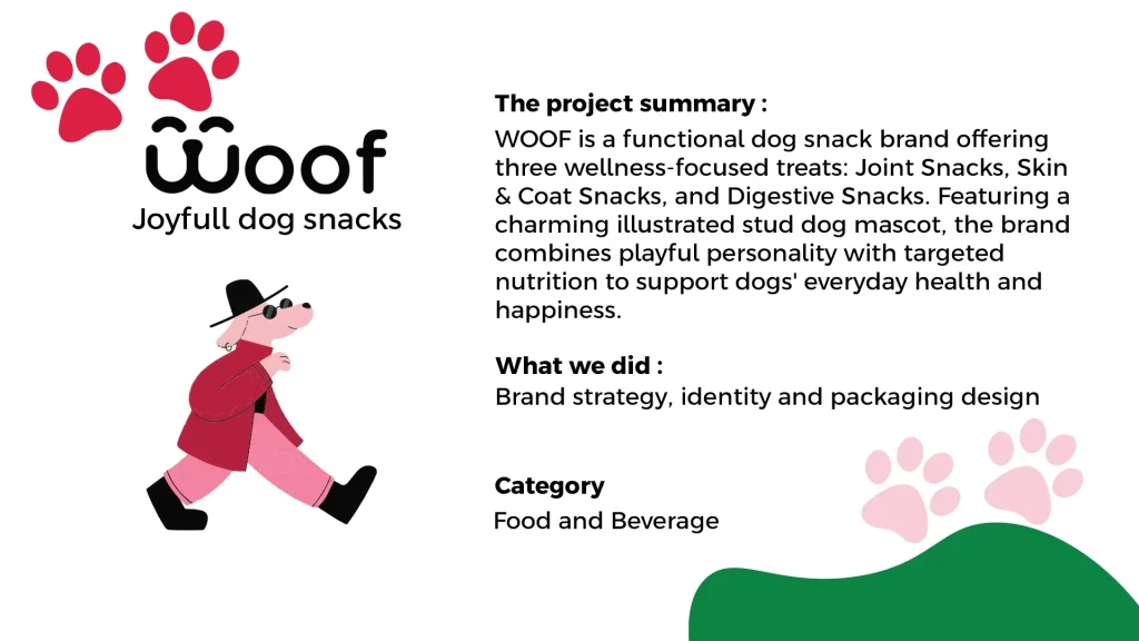Woof Joyful dog snacks Packaging