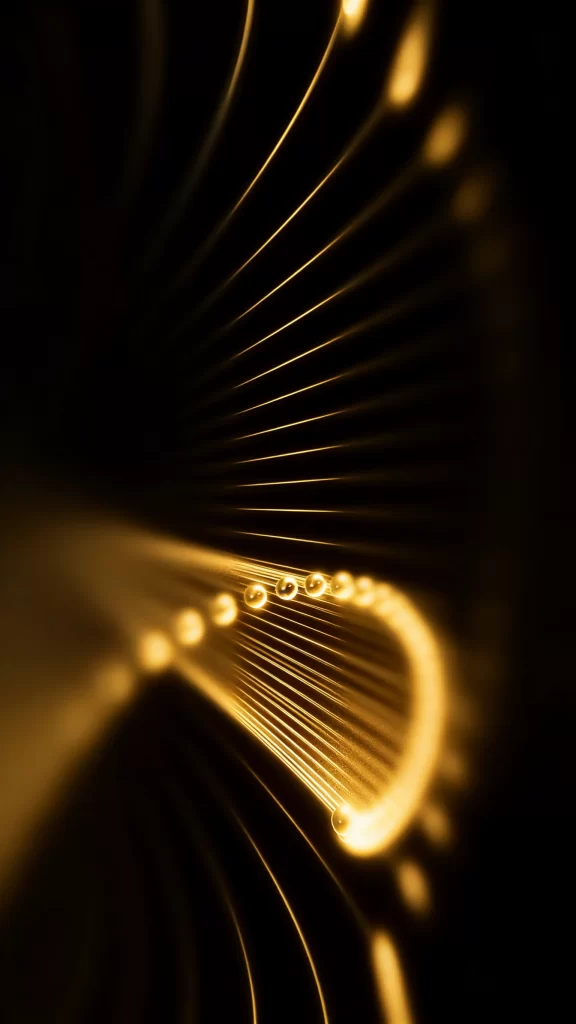 Abstract Golden Lines Dark Dynamic Movement