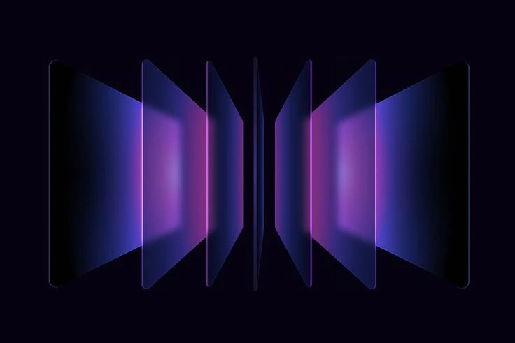 Abstract Neon Purple Blue Black Futuristic