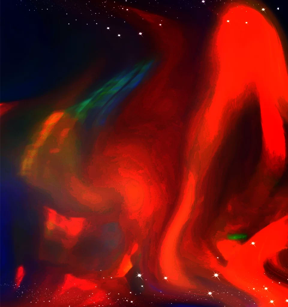 Abstract Red Blue Swirling Patterns Celestial