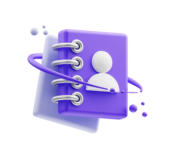 Address Book Purple White Circular Rings