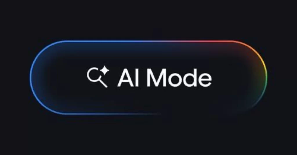 AI Mode Button Magnifying Glass Rainbow