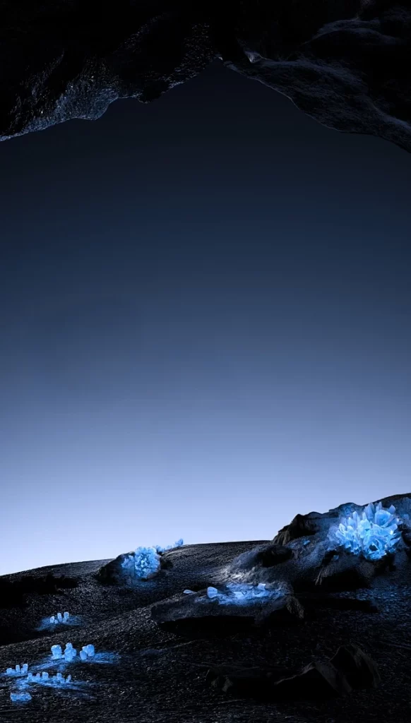 Alien Landscape Blue Crystals Dark 2