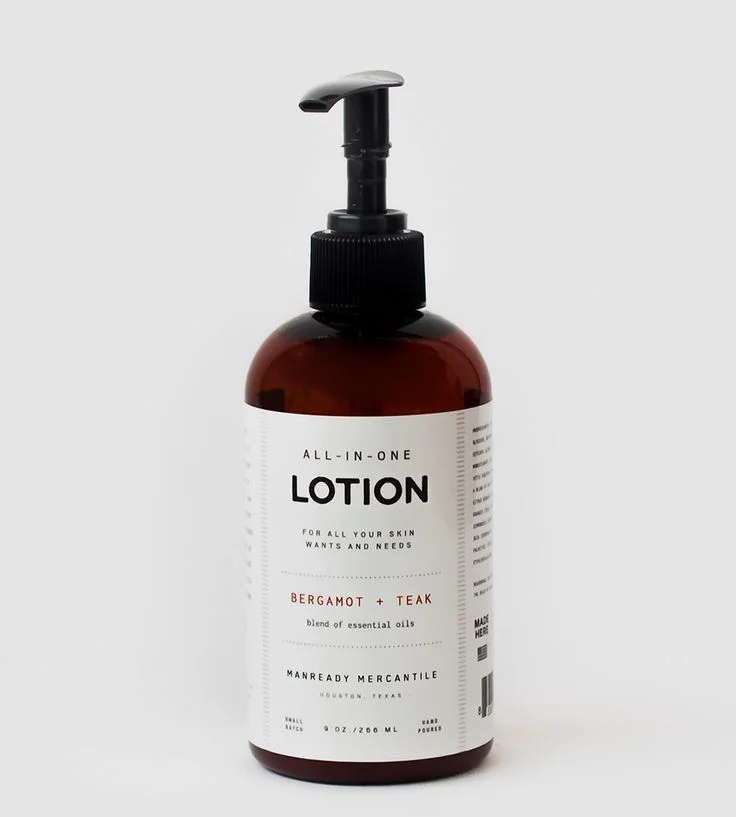 All-in-One Lotion Amber Glass Pump Essential Oils