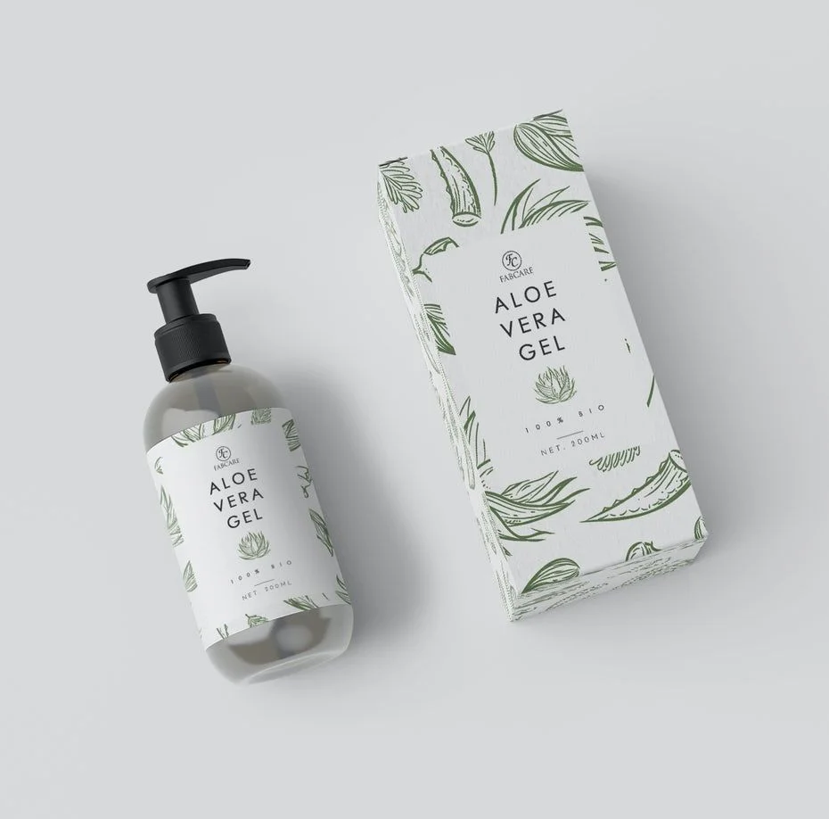 Aloe Vera Gel Bottle Green Pump Dispenser