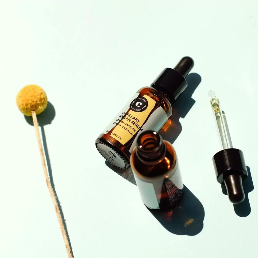 Amber Glass Bottle Black Cap Serum Skincare