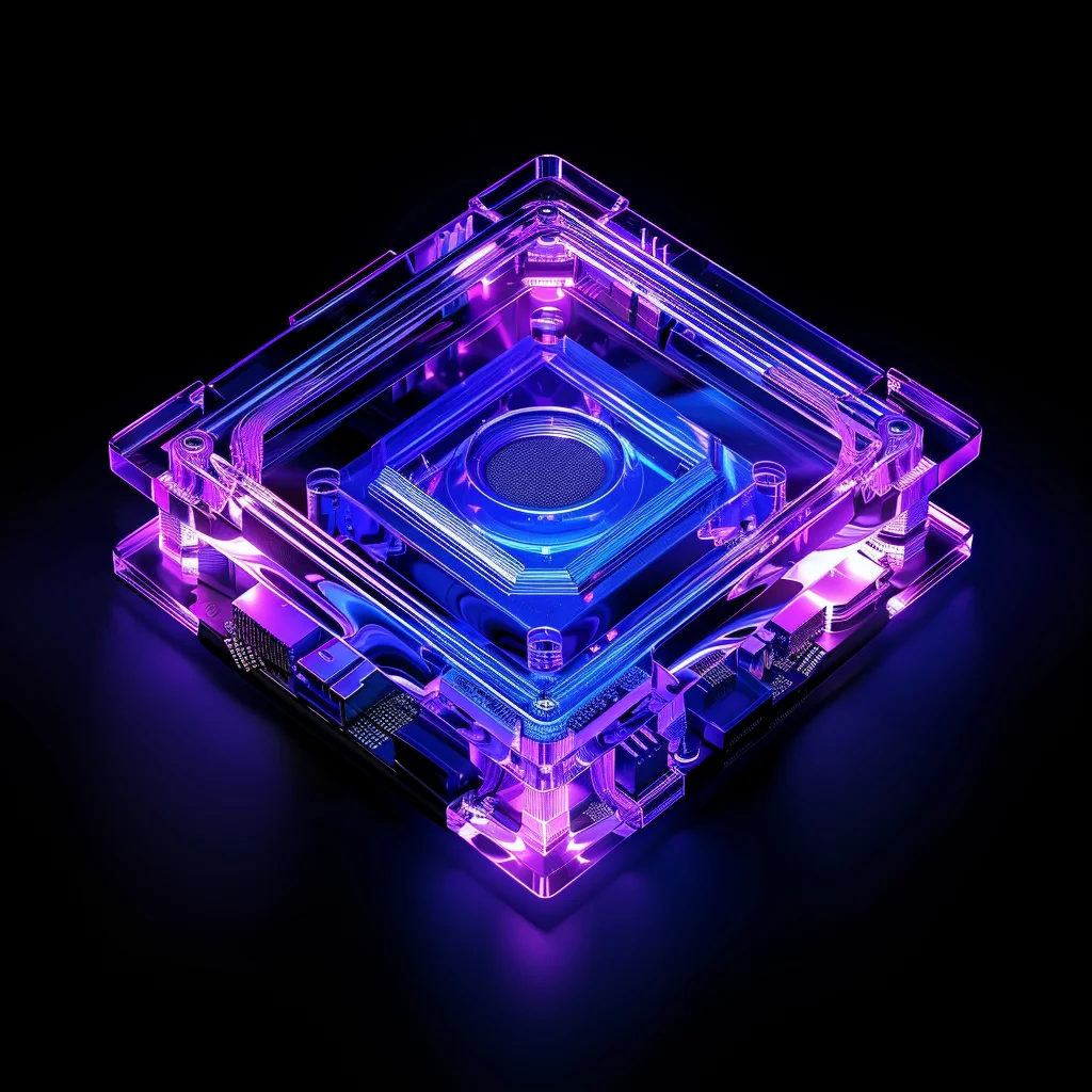 AMD transparent CPU structure Intel blue 3D