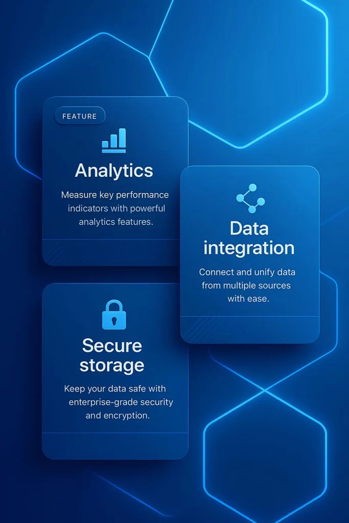 Analytics Data Integration Secure Storage Blue