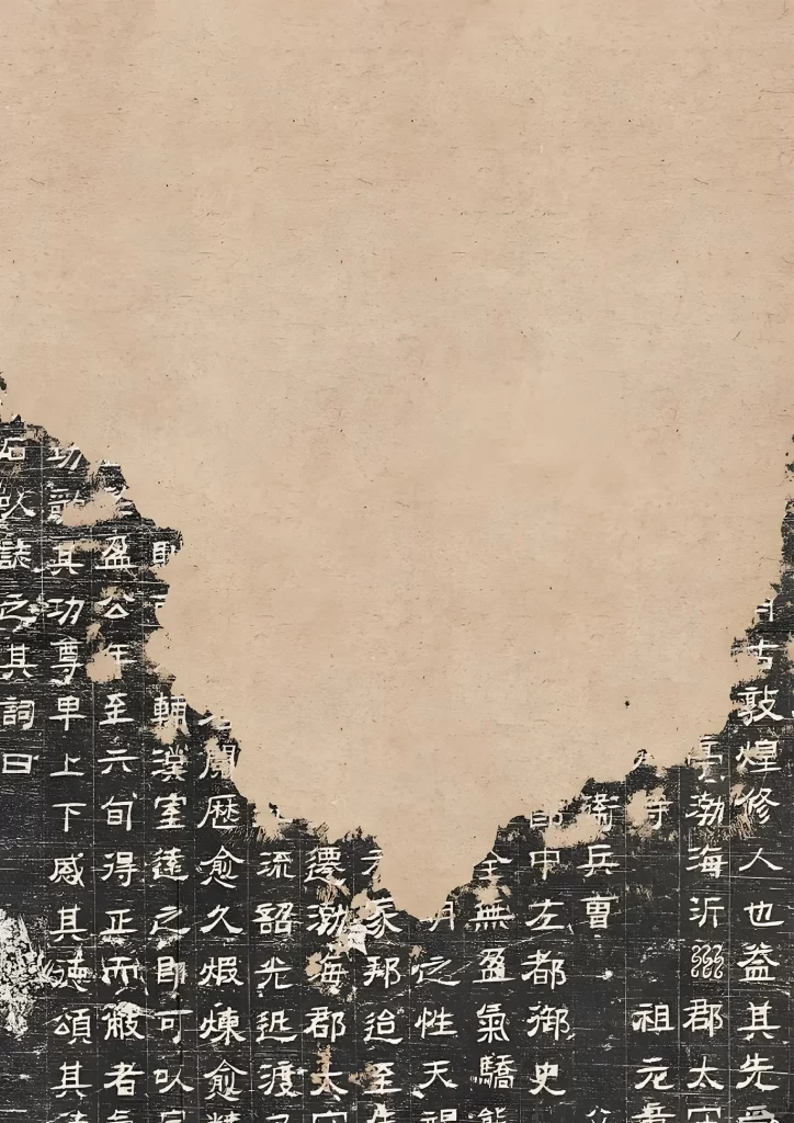 Ancient Manuscript Beige Black Calligraphy