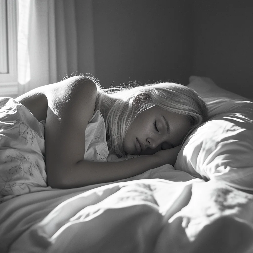 and photography sheet light film blonde black sleeping morning white woman girl