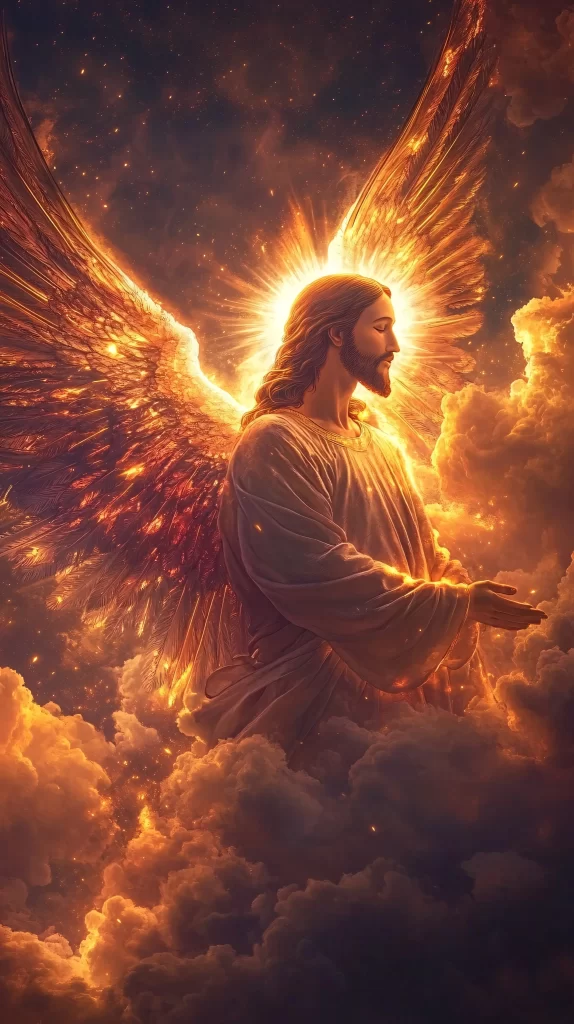 Angel Golden Light Sky Clouds