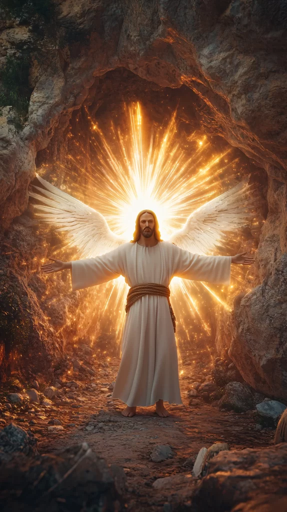 Angel Radiant Light Wings Cave
