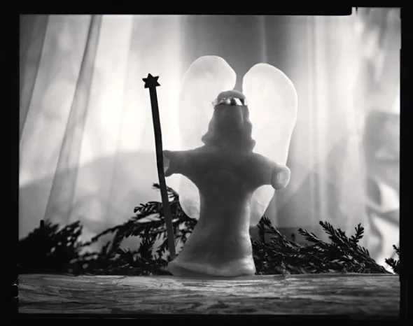 Angel Statue Dramatic High Contrast Mysterious Textured