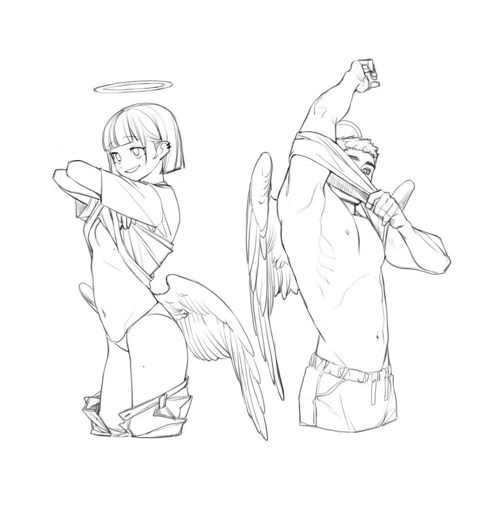 Angel Wings Clothing Sketching Activity Line