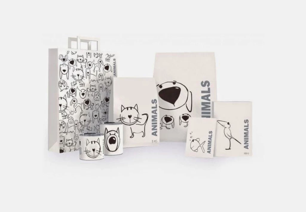 Animals Packaging White Black