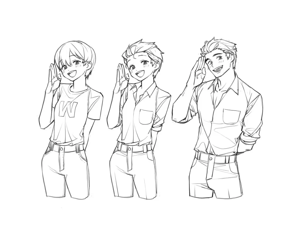 Anime Boys Clothing White Shirts Jeans