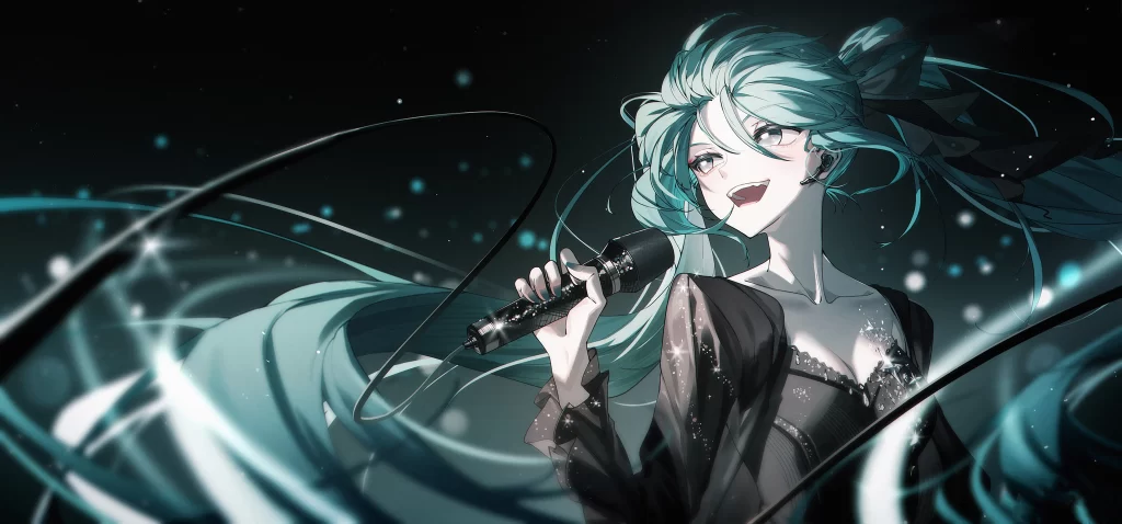 Anime Character Blue Hair Dark Vocaloid