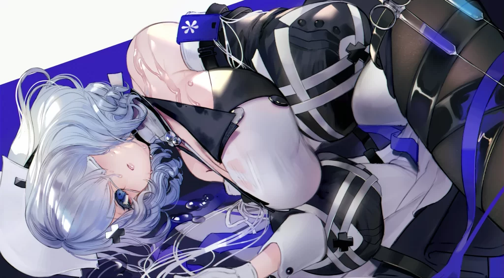 Anime Character Blue White Black Sci