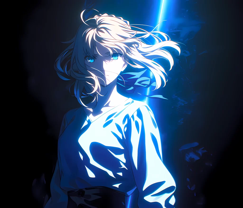 Anime Character Blue White Dark Fantasy