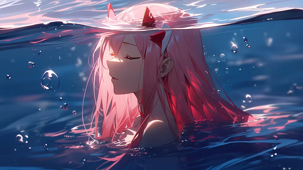 Anime Character Pink Hair Blue 2