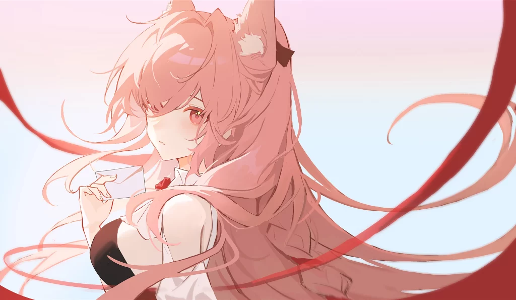 Anime Character Pink Hair Red Eyes