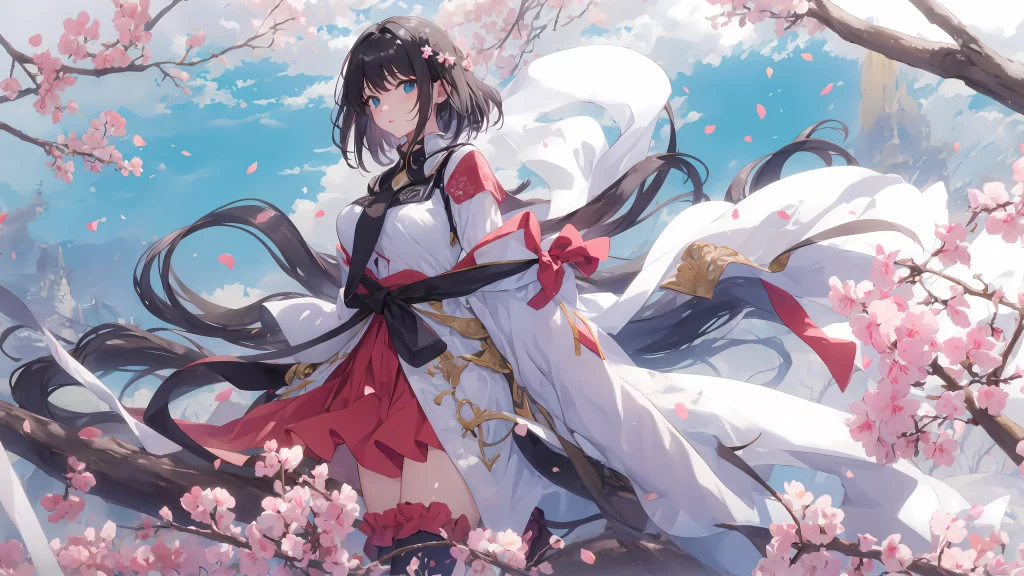 Anime Character Pink White Traditional Clothing