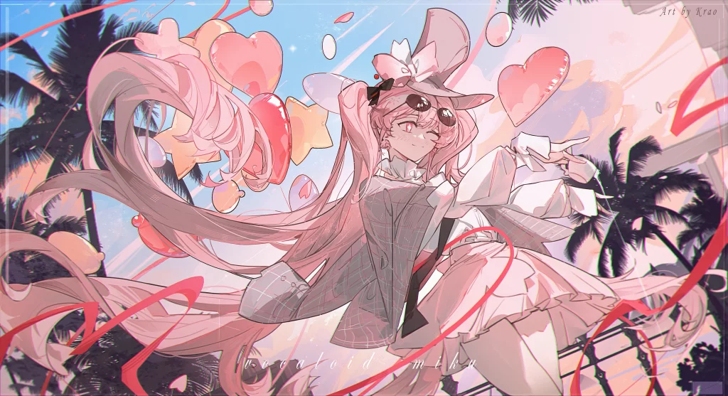 Anime Character Pink White Red Fantasy