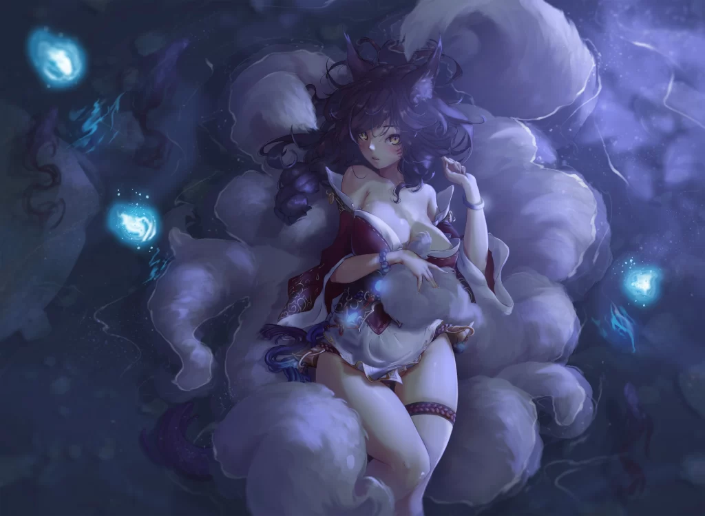 Anime Character Purple Blue Fantasy Traditional