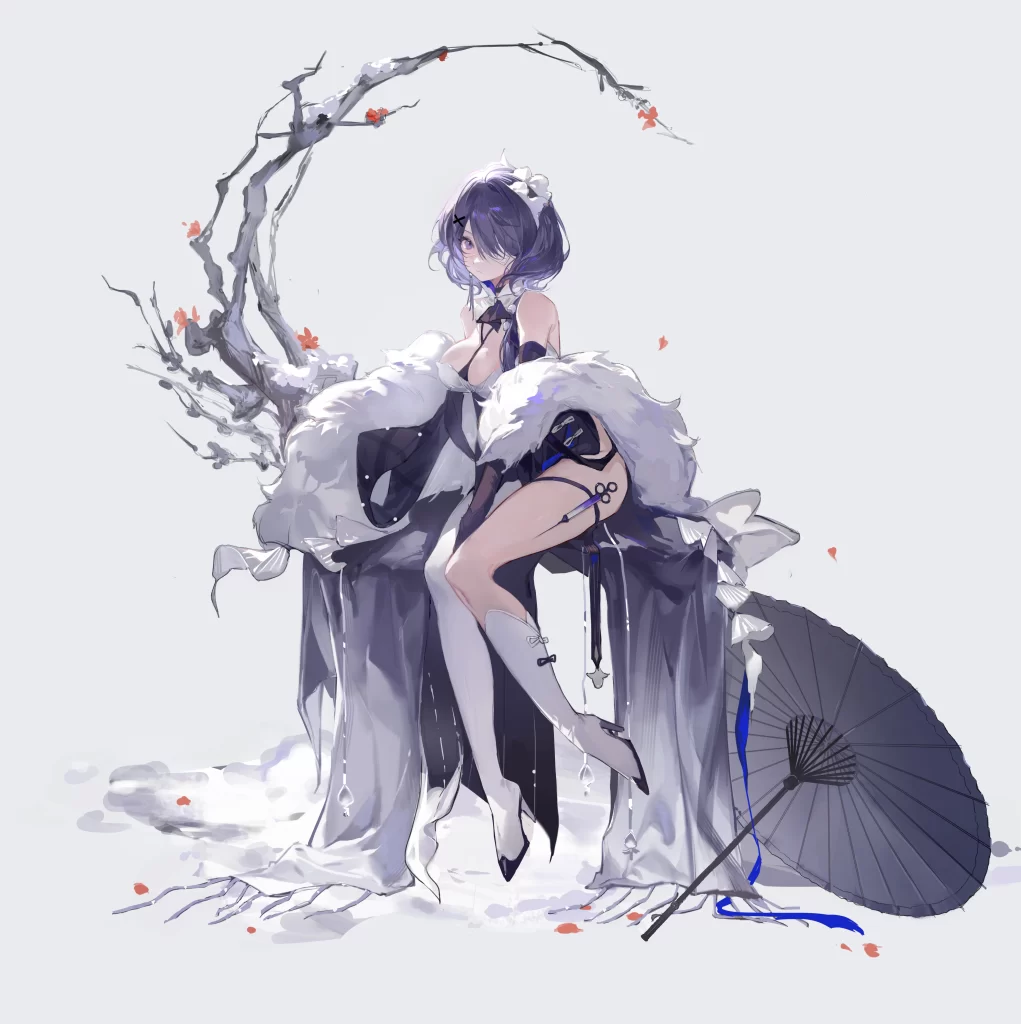Anime Character Purple Hair White And