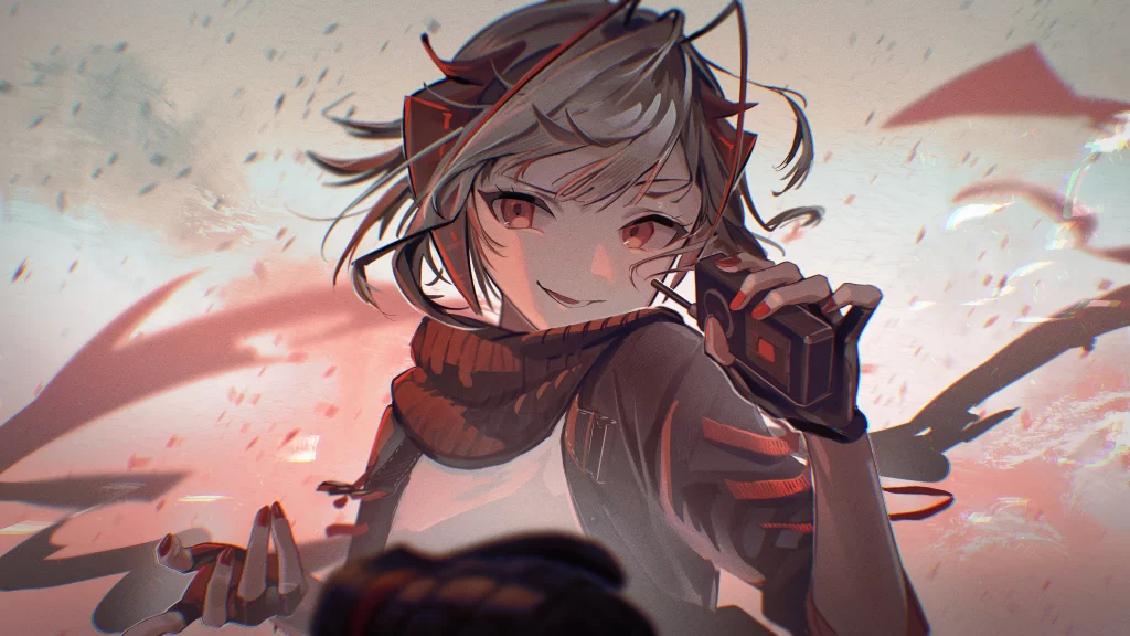 Anime Character Red Black White Fantasy