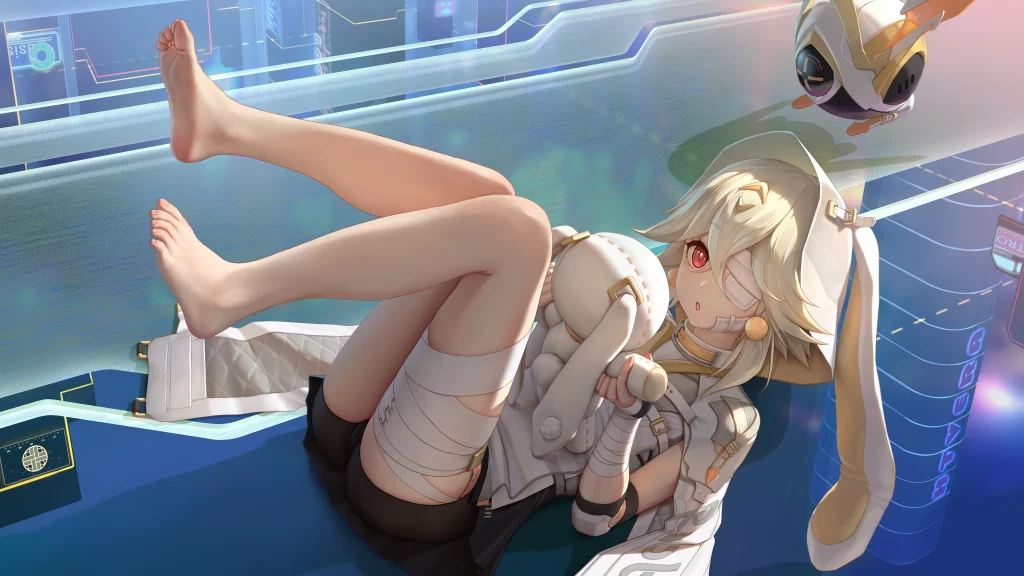 Anime Character White Blue Sci Fi