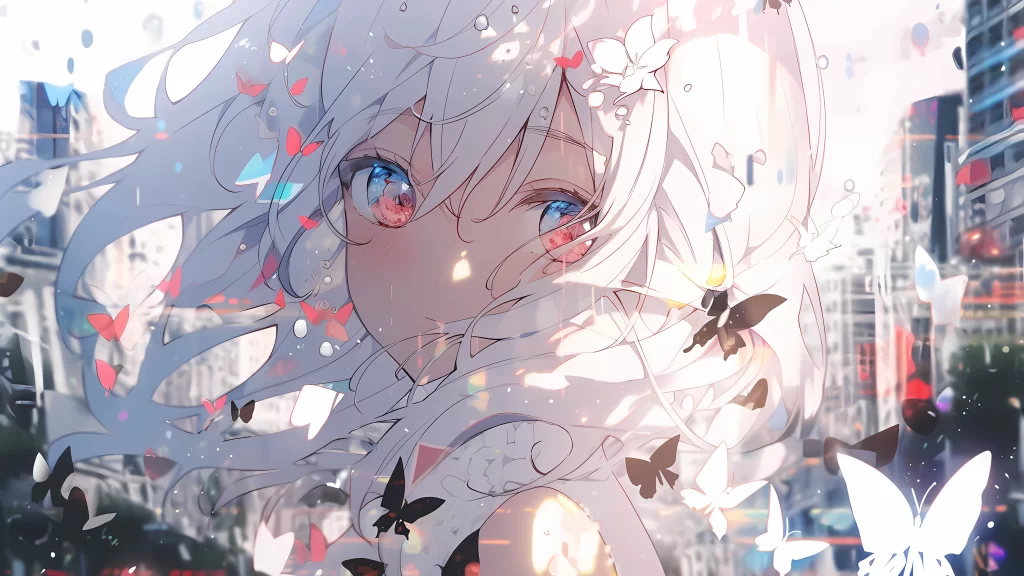 Anime Character White Hair Blue Eyes