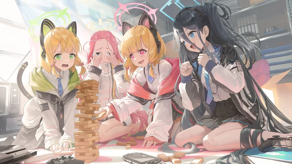 Anime Characters Pastel Colors Playful Atmosphere