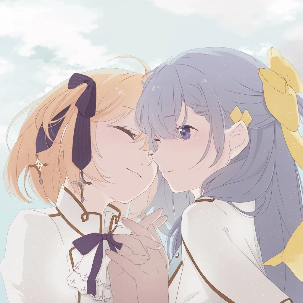 Anime Characters Pastel Colors Romantic Theme