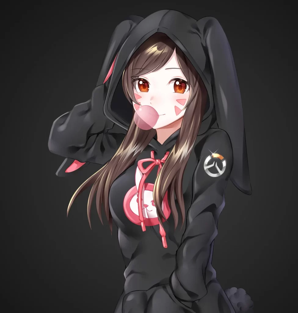 Anime Girl Black Pink Casual Cosplay