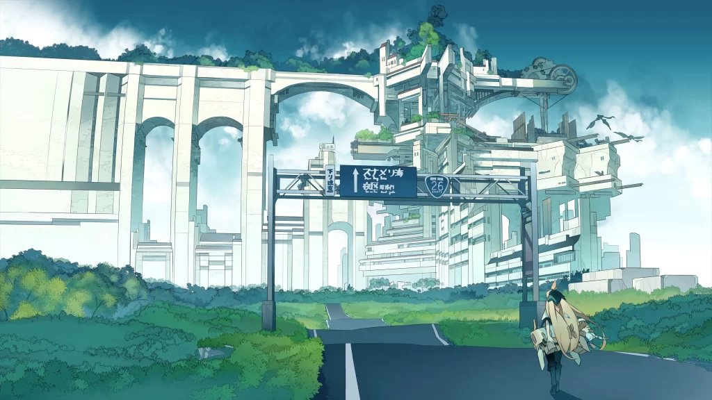 Anime Girl Blonde Hair White Futuristic