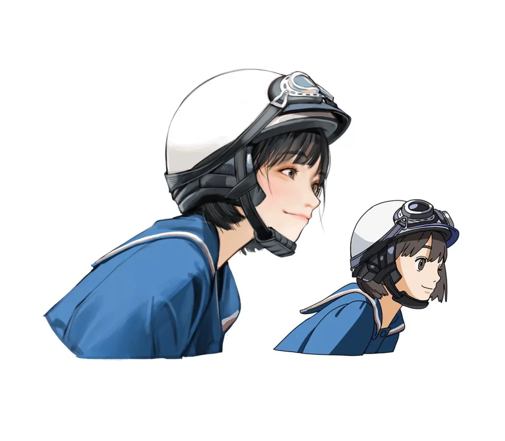 Anime Girl Blue Motorcycle Helmet