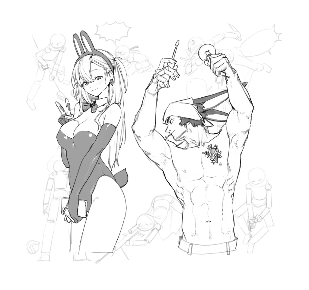 Anime Girl Bunny Glamour Black