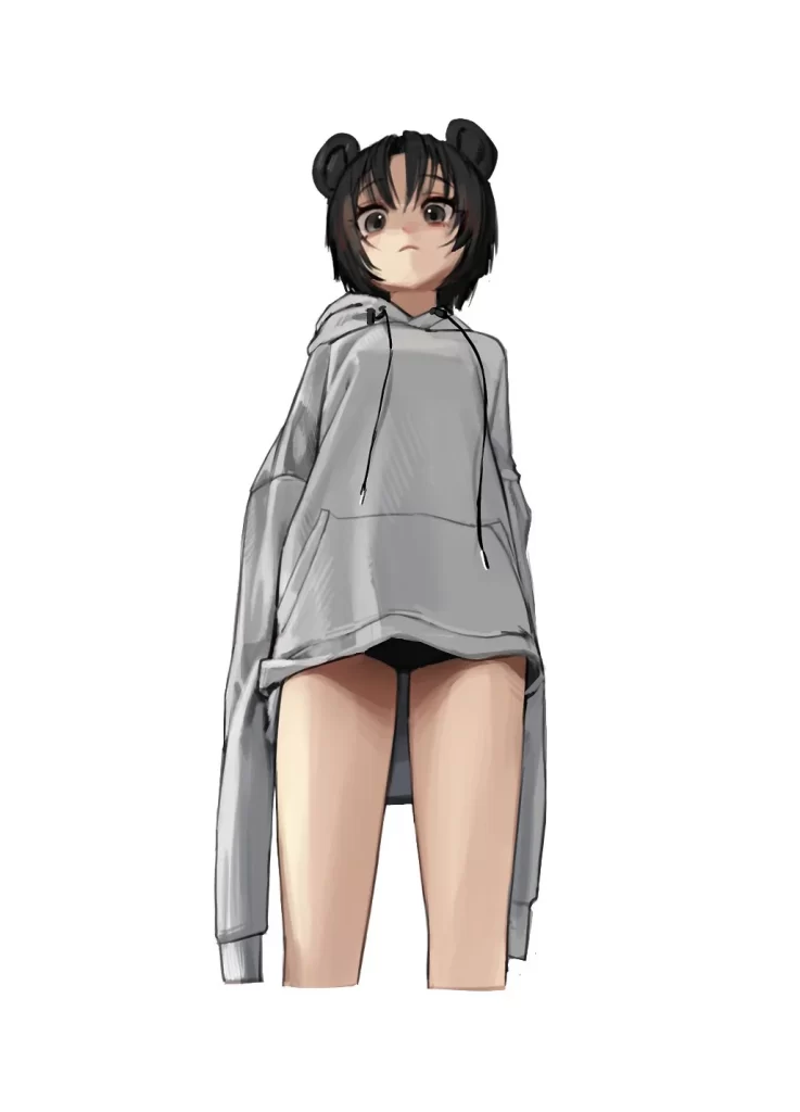 Anime Girl Hoodie Wear Neutral Colors