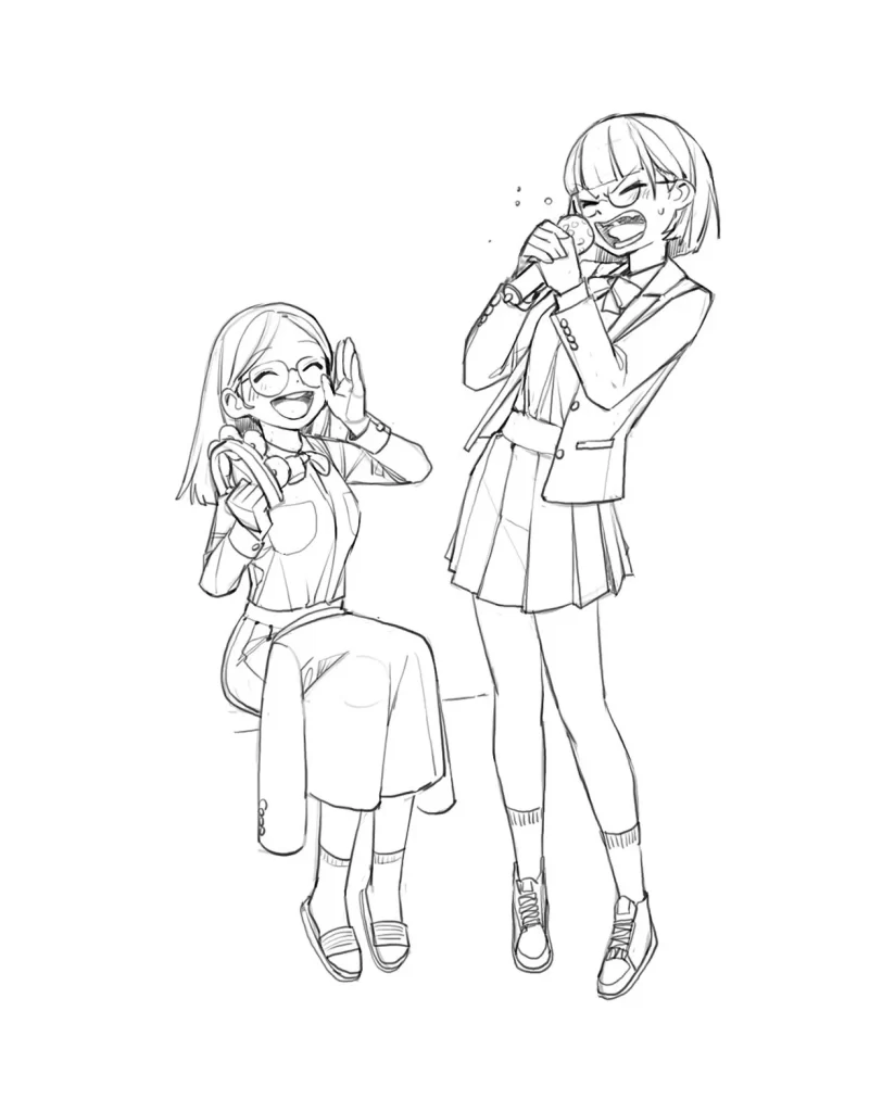 Anime Girl School Uniform White