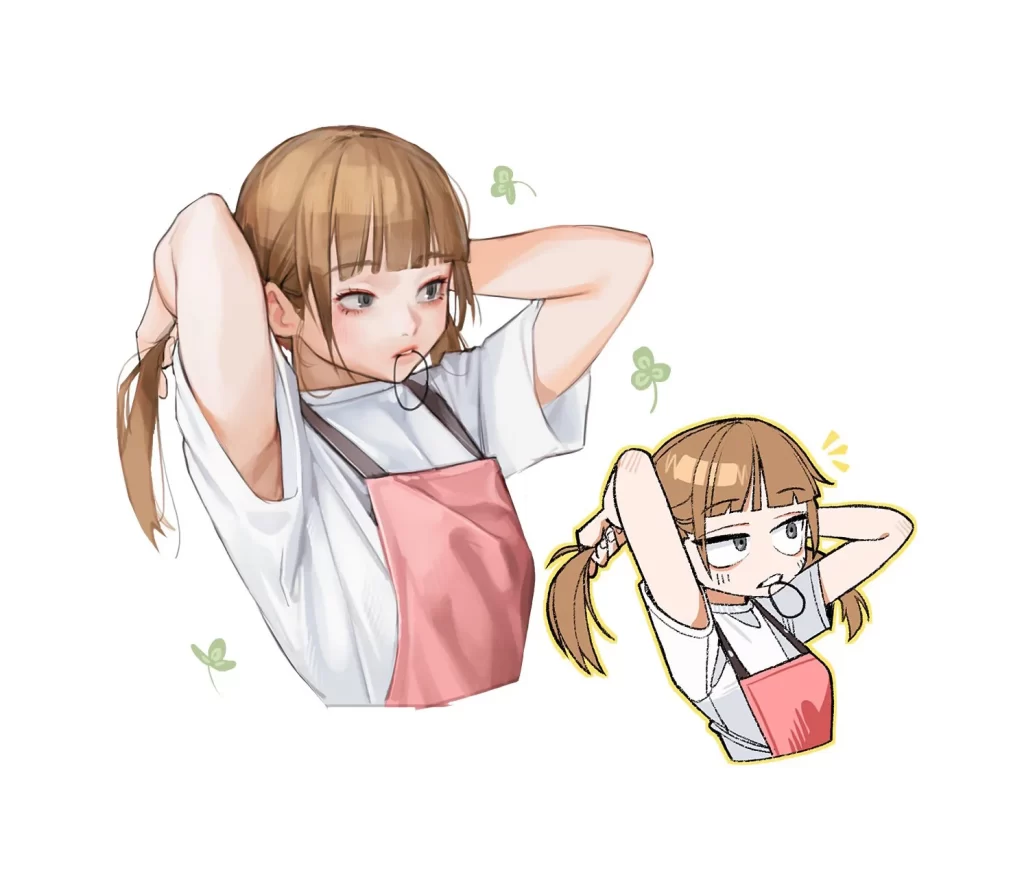 Anime Girl White T Shirt Pink