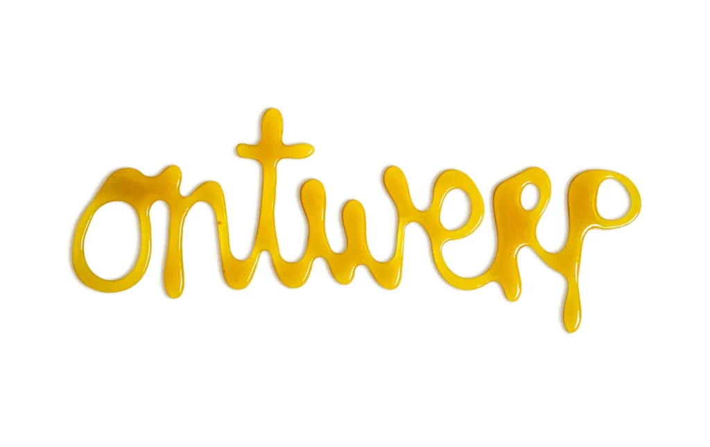 Antwerp Yellow Liquid Typography