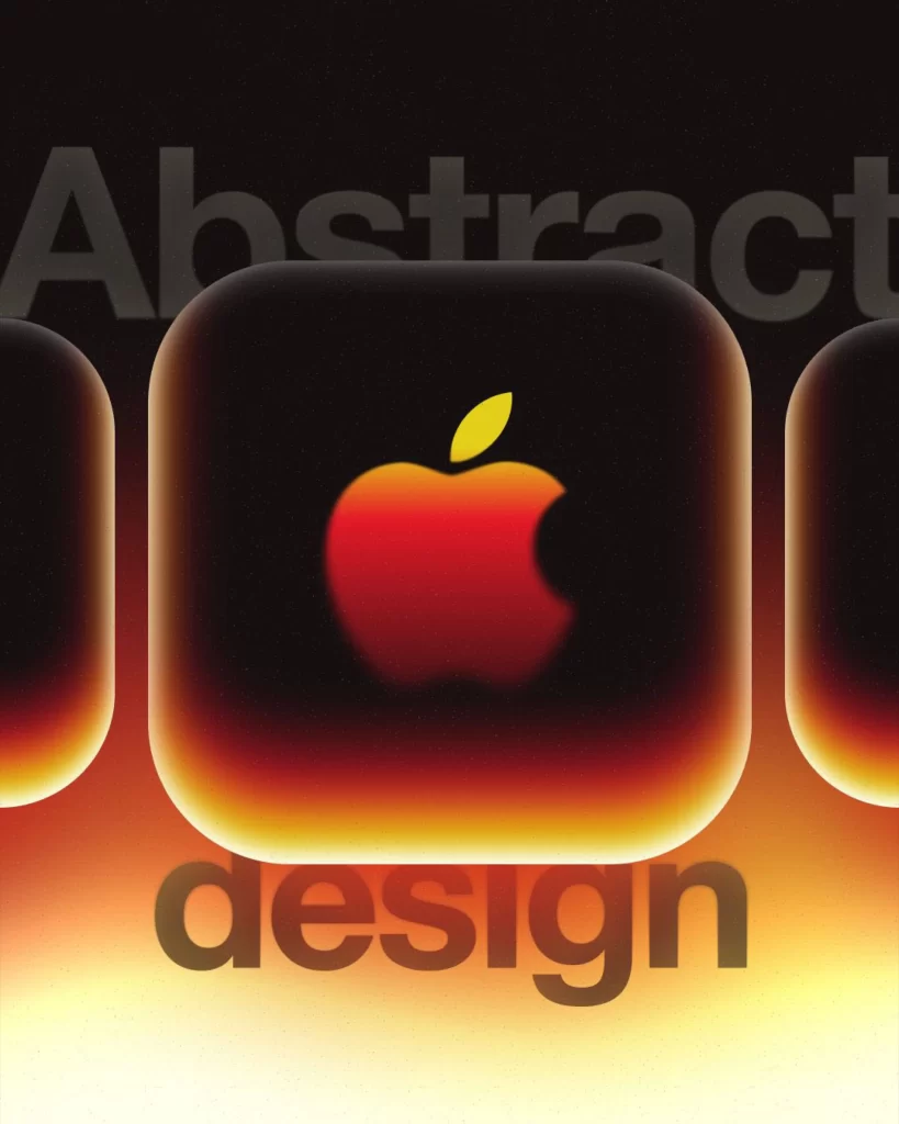 Apple Logo Gradient Rounded Corners Neon
