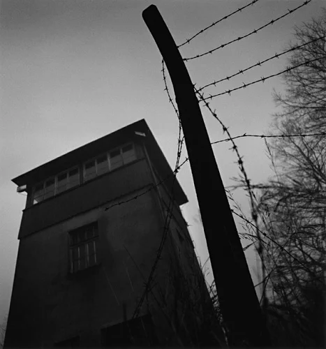Architecture Barbed Wire Tower Dramatic High Contrast Mysterious