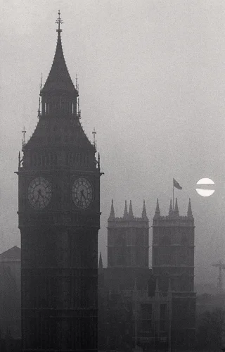 Architecture Foggy Dramatic High Contrast Atmospheric Cityscape