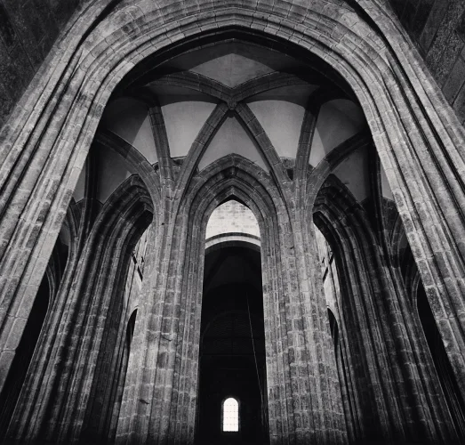 Architecture Gothic Arches Ribbed Vaulting High Contrast Textured Mysterious