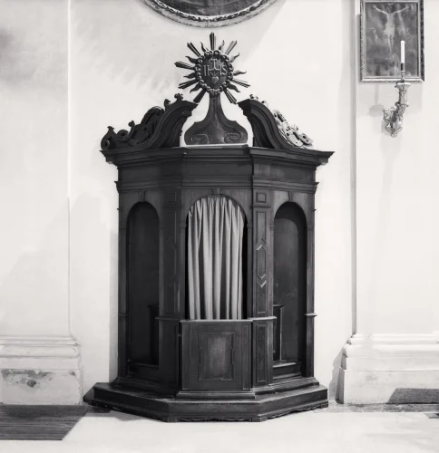 Architecture Ornate Detailed Monochrome Confessional Booth Mysterious
